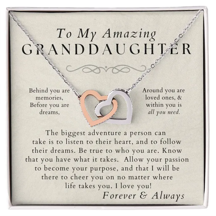 ShineOn Fulfillment Necklaces You Are Awesome Granddaughter Necklace Gift from Grandma Grandpa Christmas Birthday Graduation Valentines Gifts