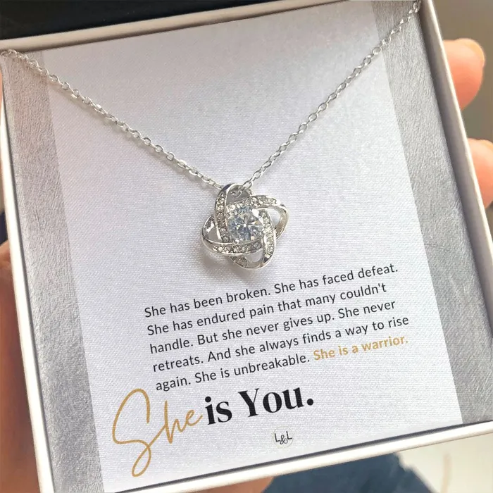 ShineOn Fulfillment She Is A Warrior New Beginnings Empowering Motivational Strength Inspirational Present For You or A Friend Fresh Start Gift of Encouragement Necklaces