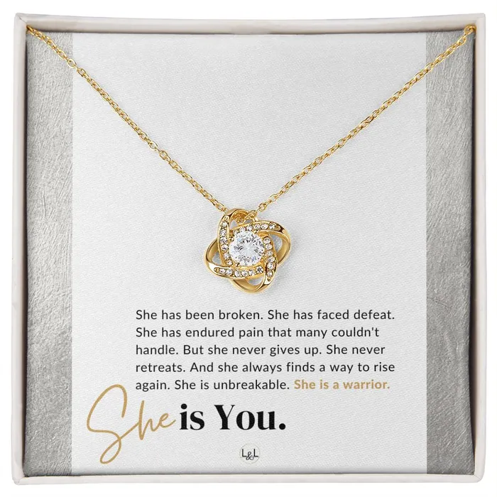 ShineOn Fulfillment She Is A Warrior New Beginnings Empowering Motivational Strength Inspirational Present For You or A Friend Fresh Start Gift of Encouragement Necklaces