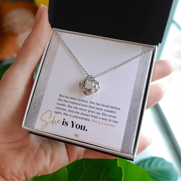 ShineOn Fulfillment She Is A Warrior New Beginnings Empowering Motivational Strength Inspirational Present For You or A Friend Fresh Start Gift of Encouragement Necklaces