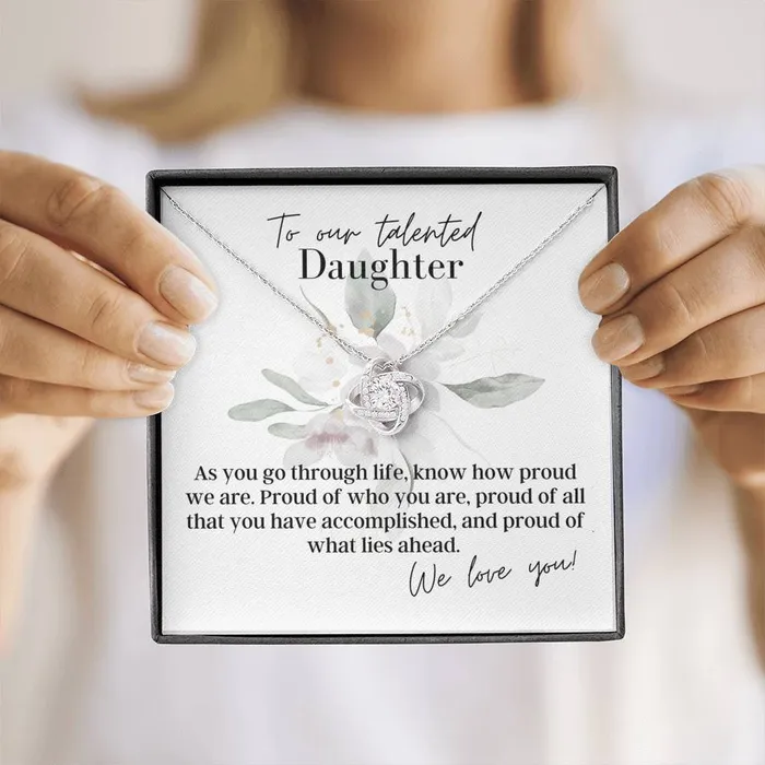 ShineOn Fulfillment To Our Talented Daughter We Love You Love Knot Pendant Necklace Necklaces