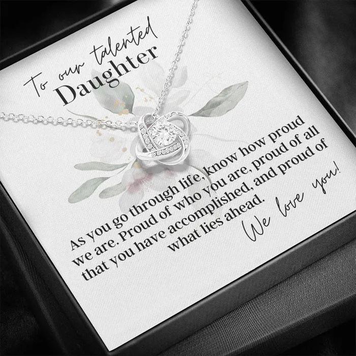 ShineOn Fulfillment To Our Talented Daughter We Love You Love Knot Pendant Necklace Necklaces