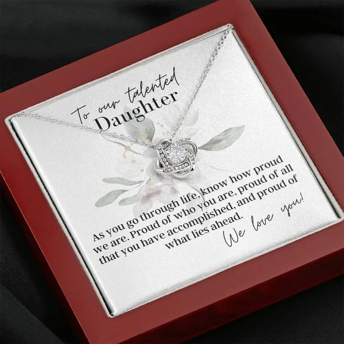ShineOn Fulfillment To Our Talented Daughter We Love You Love Knot Pendant Necklace Necklaces