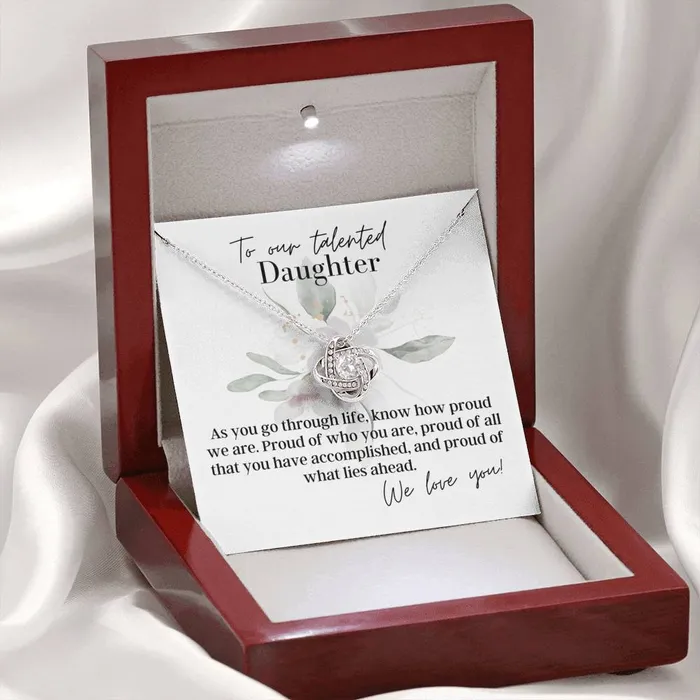 ShineOn Fulfillment To Our Talented Daughter We Love You Love Knot Pendant Necklace Necklaces