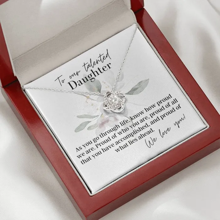 ShineOn Fulfillment To Our Talented Daughter We Love You Love Knot Pendant Necklace Necklaces