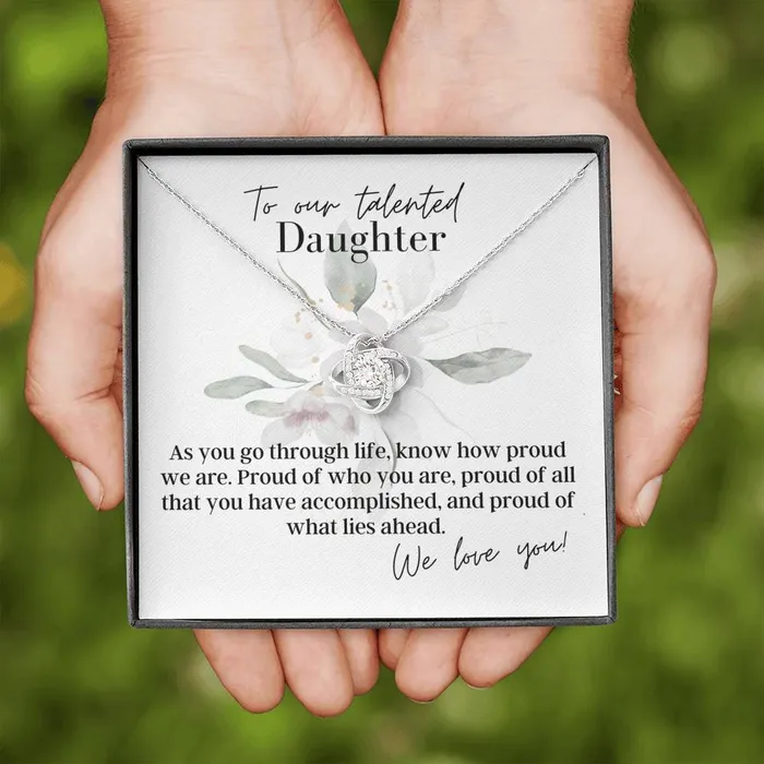 ShineOn Fulfillment To Our Talented Daughter We Love You Love Knot Pendant Necklace Necklaces