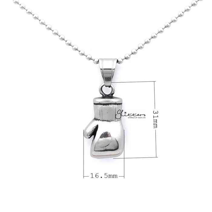 Stainless Steel Boxing Glove Pendant Glitters Necklaces