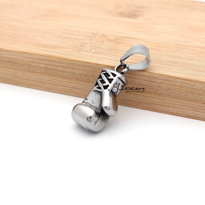 Stainless Steel Boxing Glove Pendant Glitters Necklaces