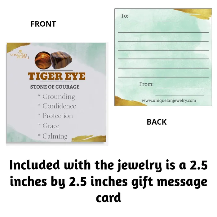 Uniquelan Jewelry Earrings Real Tiger Eye Bezel Stud Earrings